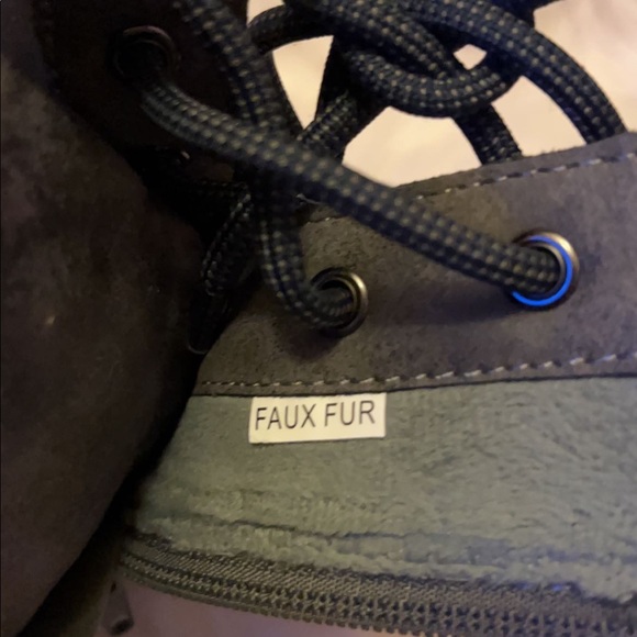 Navy Blue JBU snow/rain boot lace up with zipper on the side - Picture 9 of 9